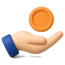 Hand receiving a coin, no deposit bonus