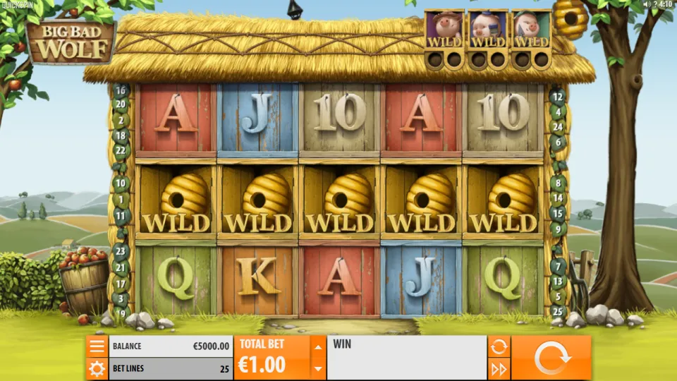 Big Bad Wolf, screen after a spin
