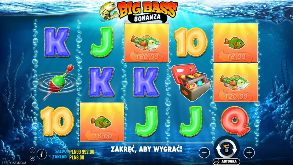 Big Bass Bonanza, screen after a spin