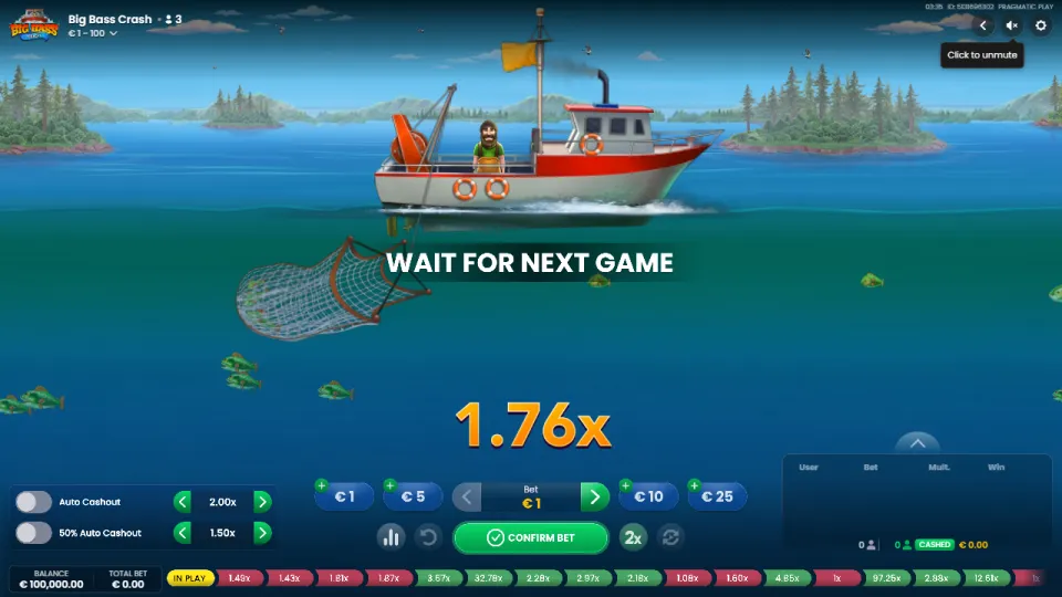 Big Bass Crash, game screen Big Bass Crash, game screen