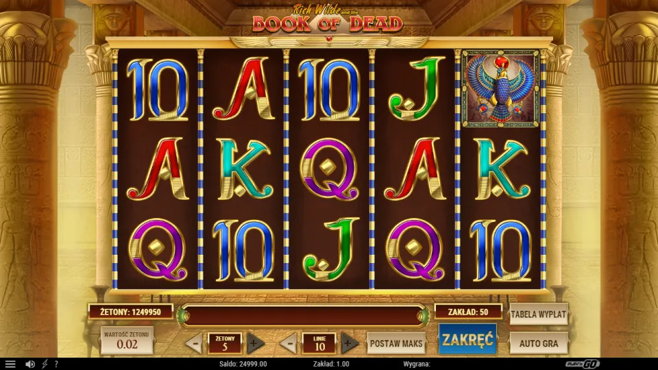Book of Dead, screen after a spin