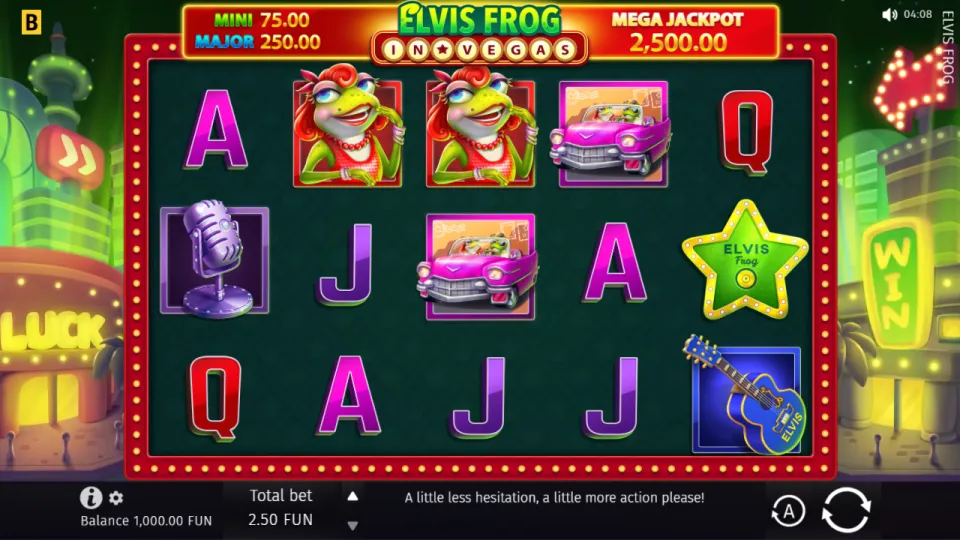 Elvis Frog in Vegas, game screen