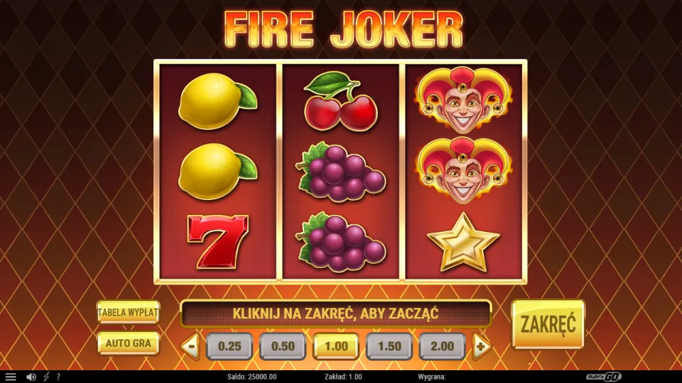 Fire Joker, game screen