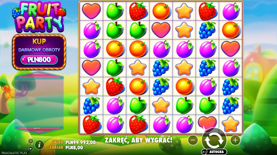Fruit Party, screen after a spin Fruit Party, screen after a spin