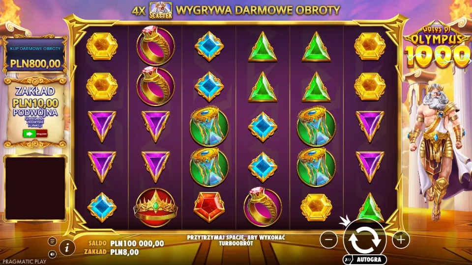 Gates of Olympus 1000, game screen