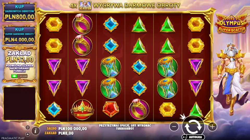 Gates of Olympus Super Scatter, game screen