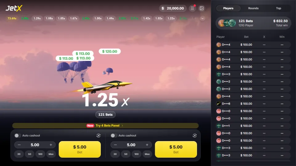 JetX, round in progress JetX, round in progress