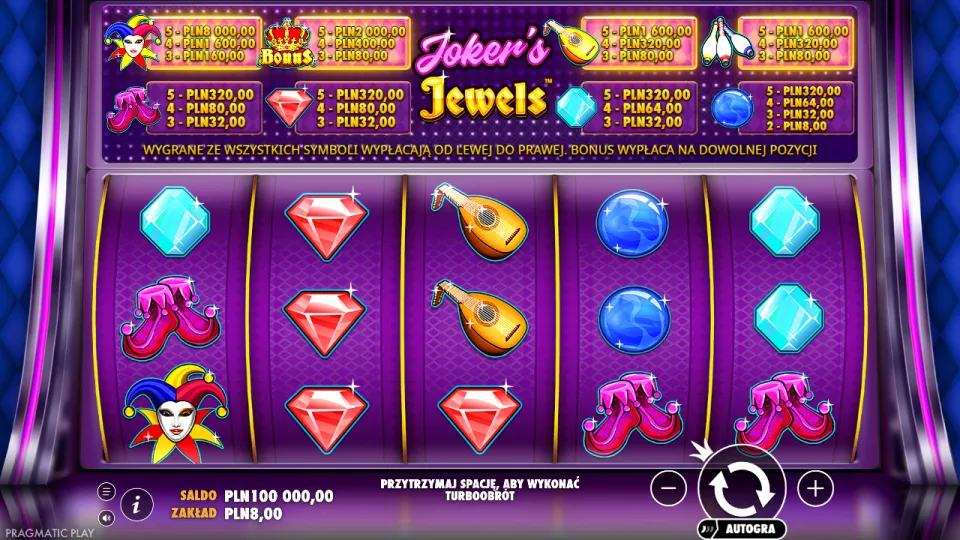 Joker's Jewels, game screen Joker's Jewels, game screen