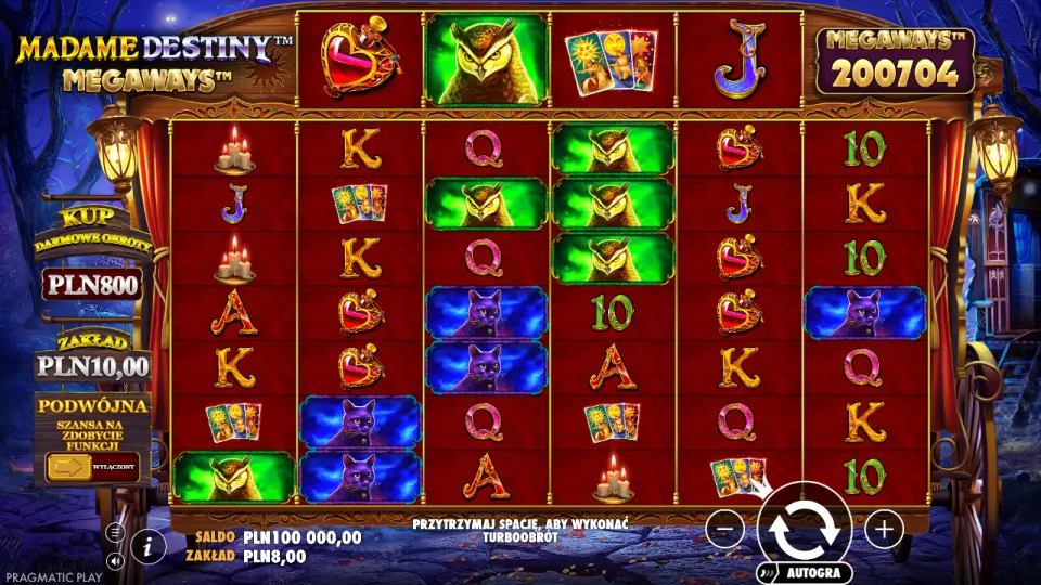 Madame Destiny Megaways, game screen