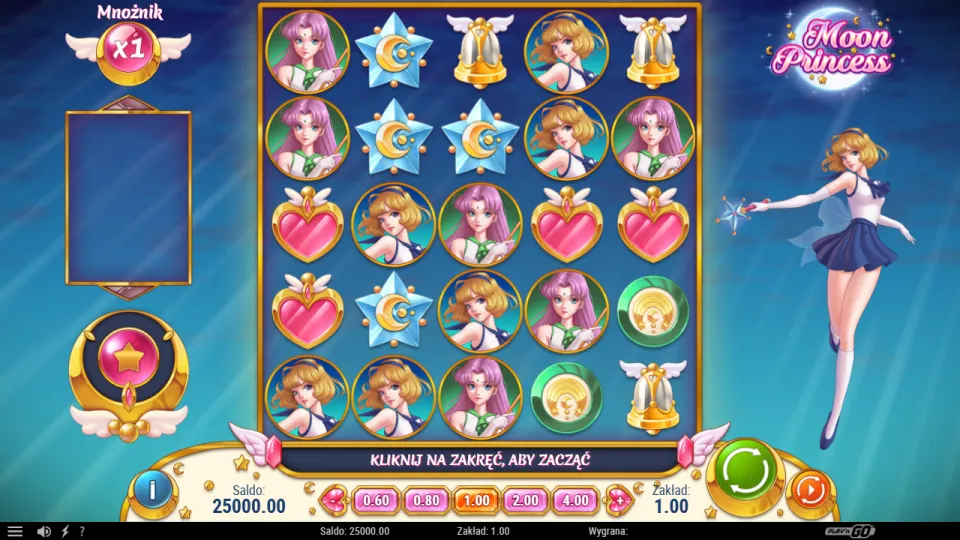 Moon Princess, game screen