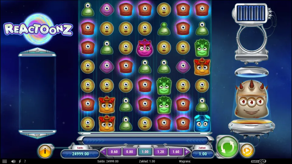Reactoonz, screen after a spin Reactoonz, screen after a spin