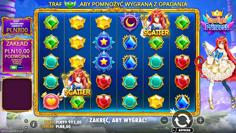 Starlight Princess, screen after a spin