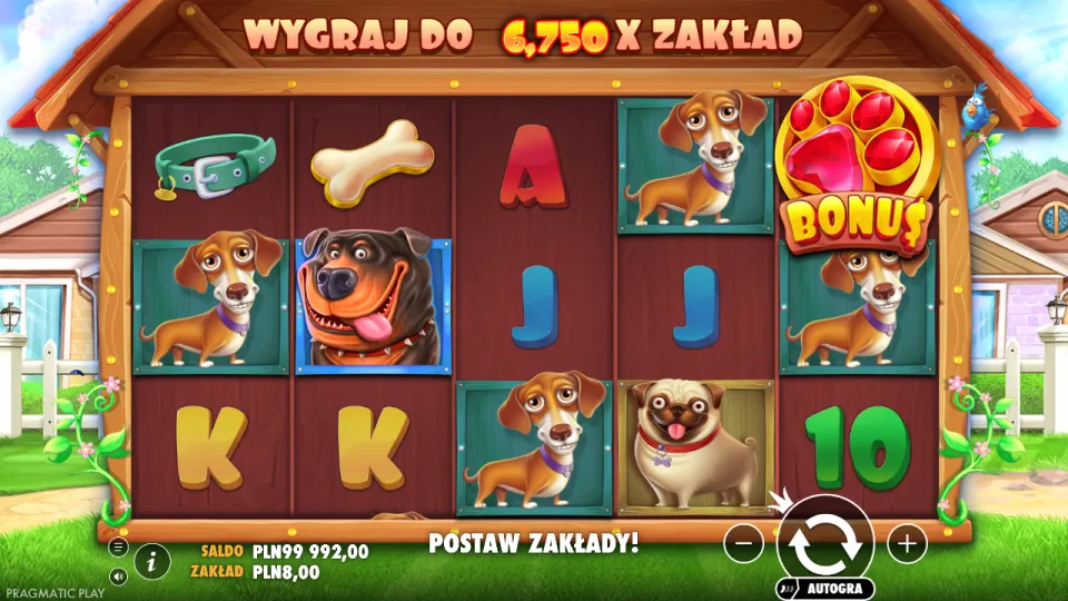 The Dog House, screen after a spin The Dog House, screen after a spin